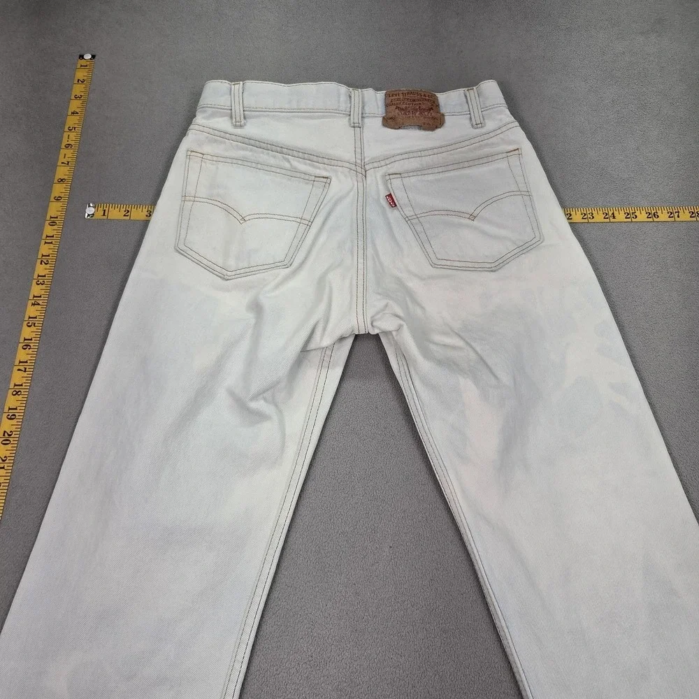 Vintage Levis Jeans Mens White Straight Button Fly USA Stains Altered Fits 27x25